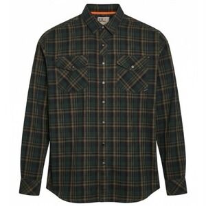 511 Tactical Flannel Shirt Mens Large Madras Plaid Long Sleeve Snap Front Shirt